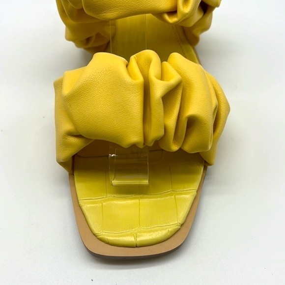Circus By Sam Edelman - Iggy Ruched Bright Yellow Leather Strap Sandals Size 7.5 - Picture 9 of 14